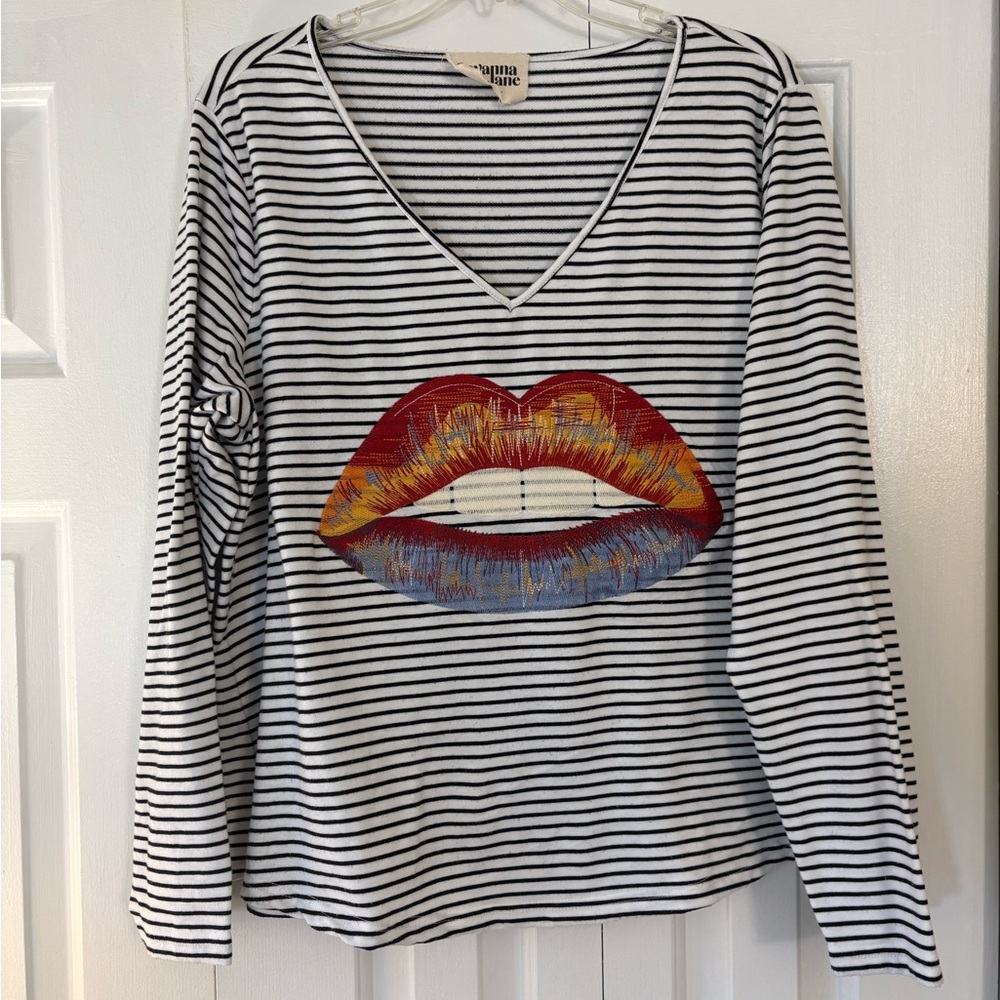 Savanna Jane embroidered French terry top, size 1X*